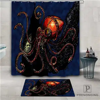 

Custom Image of Octopus (1) Waterproof Shower Curtain Doormat Home Bath Bathroom Polyester Fabric Multi Sizes#2019-01-12-262