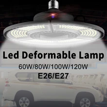 

LED Garage Lights E27 High Bay Bulb UFO Ceiling Lamp E26 Flood Light Indoor Warehouse Lighting Industrial Lamp 60W 80W 100W 120W