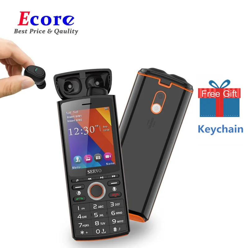 

Dual SIM Card Cell Phone SERVO R25 With Bluetooth 5.0 TWS Wireless Earphones 2.8" Power Bank 6000mAh GSM WCDMA GPRS Mobile Phone
