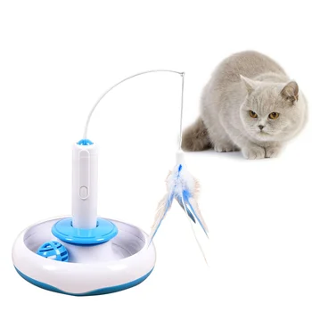 

1pc Intelligent Rotate Interactive Electric Funny Wand Motion Toy Pet Cat Play Toy Feather Cat Toy Cat Toy for Cats Kitten