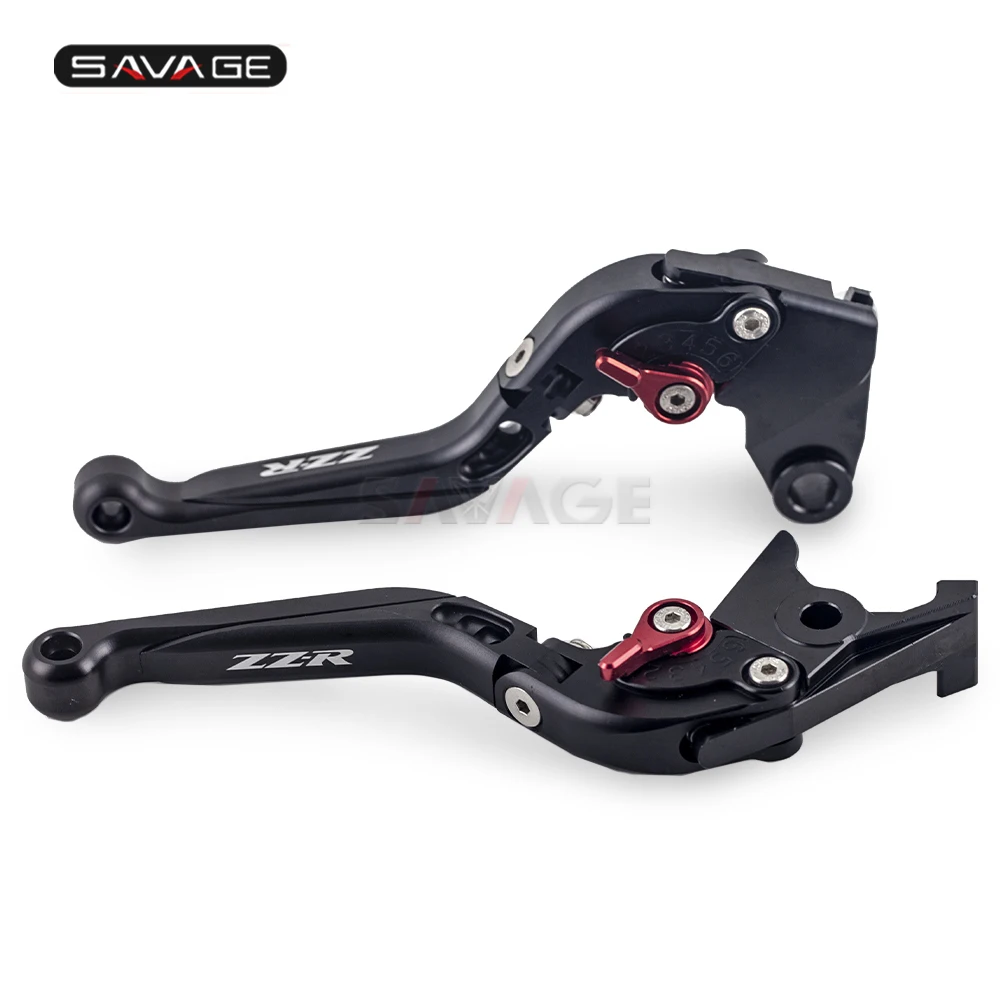 Черный ZZR Рычаги Тормозная система сцепления для KAWASAKI ZZR600 ZZR400 ZZR250 1990-2007 ZZR 250 400 600 Мотоцикл Регулируемый складной выдвижной - Цвет: Черный