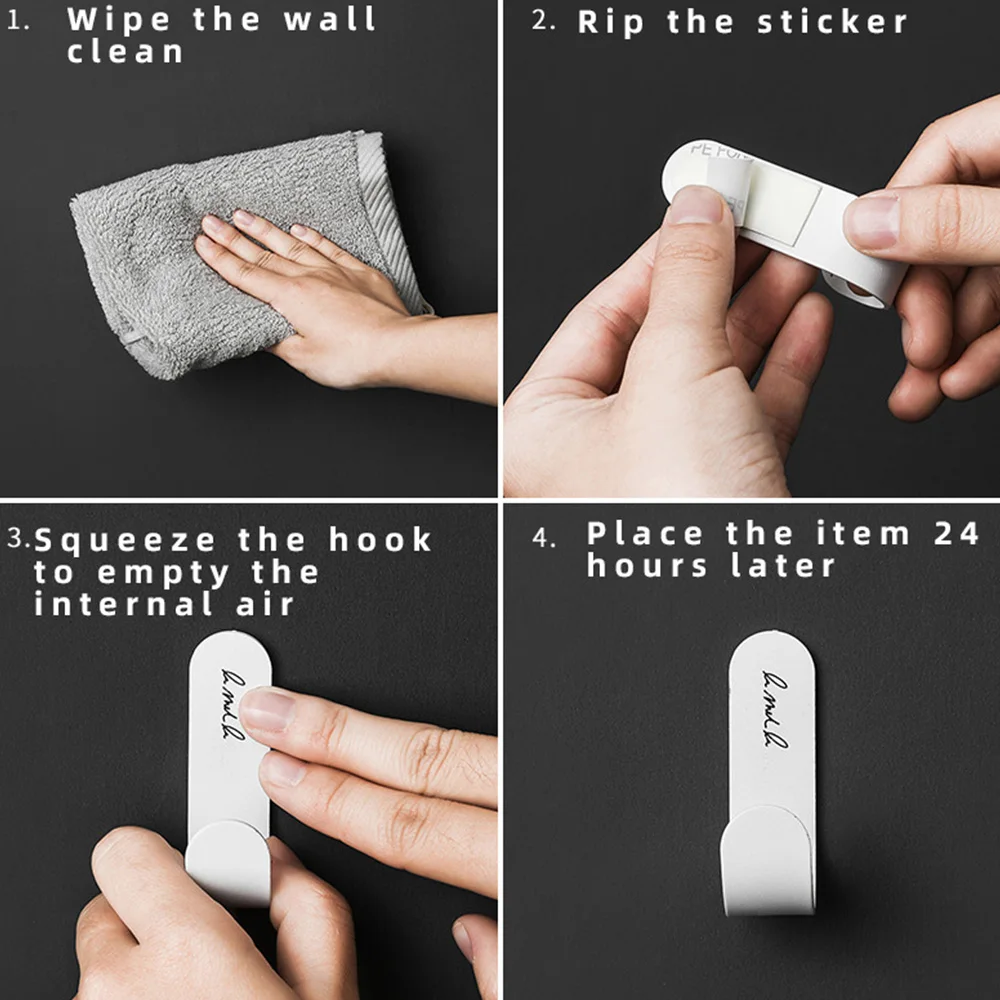 4pcs/set Simple Geometric Elements Key Hook Holder Nordic Self-adhesive Wall Coat Hanger Rack Organizer Home Decoration C1586 d