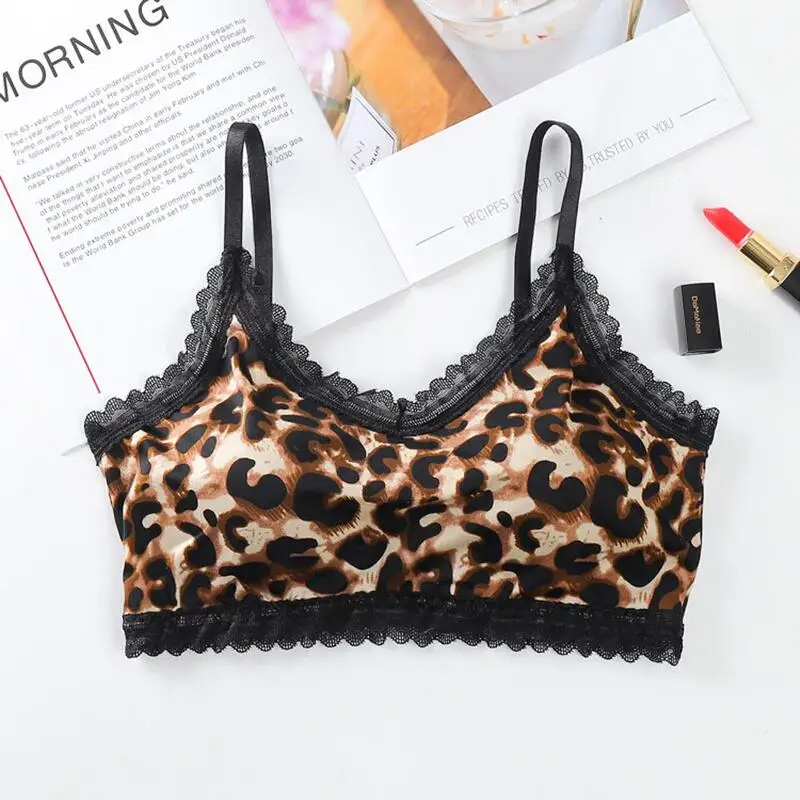 Fan Sweet Sexy Leopard Camouflage Bra Women's Underwear Wireless Push Up  Bralette Hip Hop Style Comfortable Seamless Brassiere