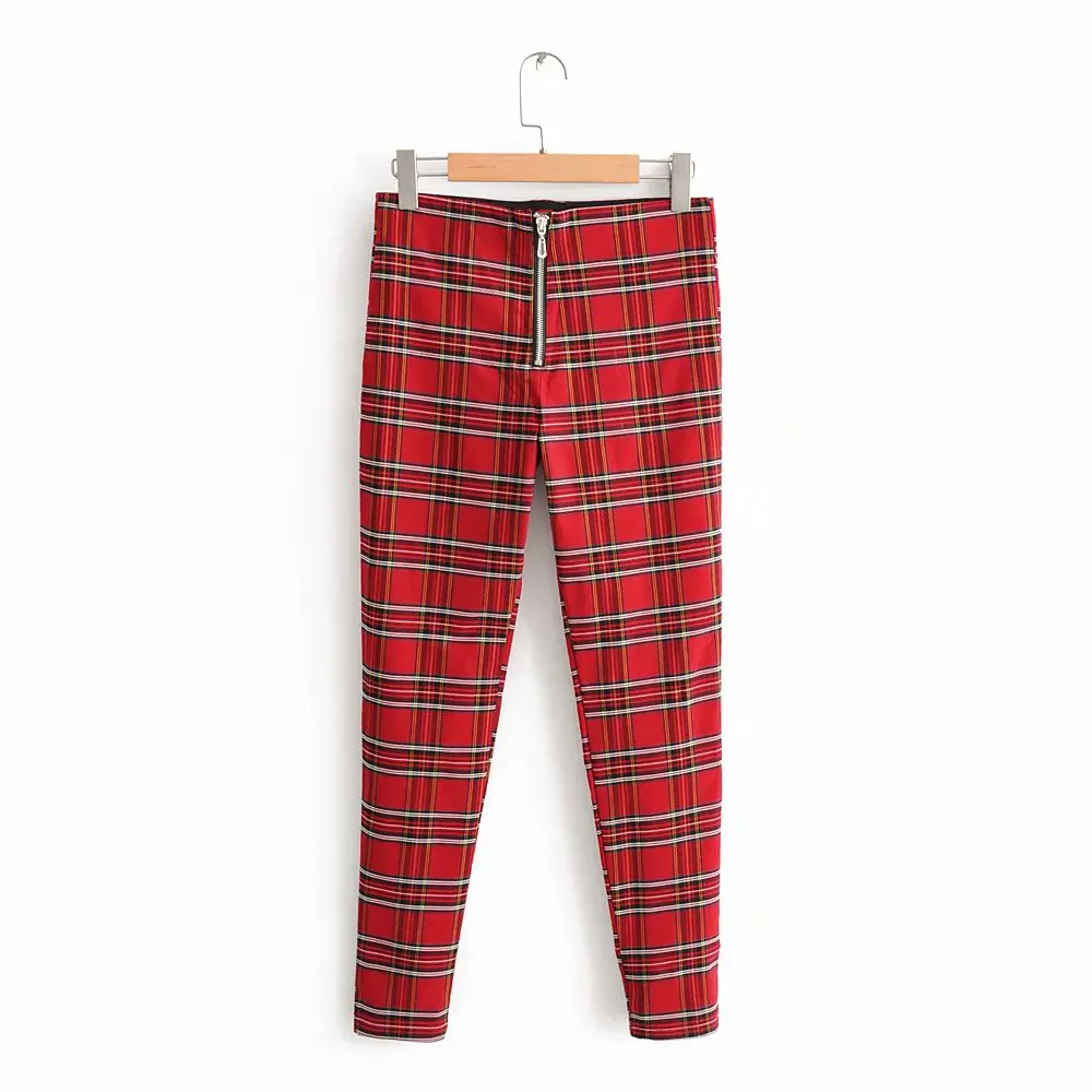 tight plaid pants womens