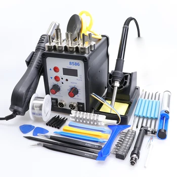 Price 8586 SMD BGA Rework Solder Station Hot Air Blower Heat Gun Intelligent Detection And Cool Air Welding Soldering Iron Repair Tool
