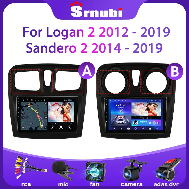 Srnubi 2 Din Android 10 автомобильный радиоприемник мультимедийный плеер для Renault Logan 2012 -