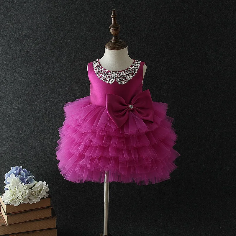 Бальное платье для маленьких девочек на День рождения; фиолетовое многослойное платье принцессы; vestidos ; Одежда для девочек; От 1 до 5 лет 184028