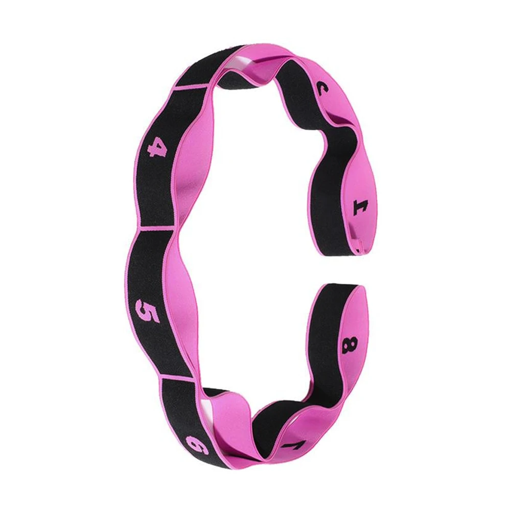Fitness Pull Rope Chest Expander Posture Correction Puller Stretch Arm Apparatus 8 Grid Yoga Belt Set Muscle Training Equipment - Цвет: rose red