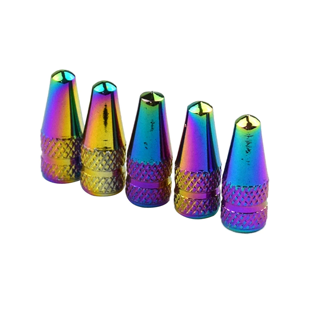 

Durable Wheel Tire Cap Rainbow Color Lightweight Metal Tire Valve Cap