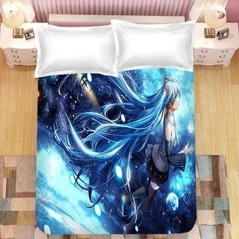 

Hatsune Miku 3D Printed Bed Sheet Coverlet Children Room Bed Sheet Bed Linen (NO Duvet Cover Pillowcase) 07