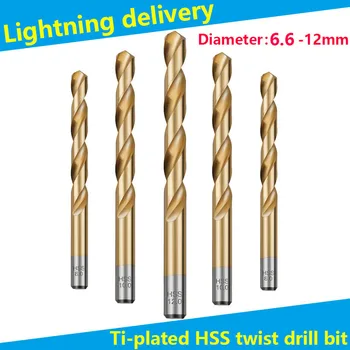

Auger Bit Ti-Plated HSS Twist Drill Hand Electric Drill Straight Shank Rotary Head General Long Metal Aluminum Alloy Steel Bit