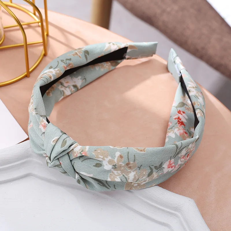 bridal hair clip Girls New Flower Head Bands For Women Print Hair Hoop Knot Hairband Hair Accessories for Girls High Quality Accessory Headwrap head scarves for women