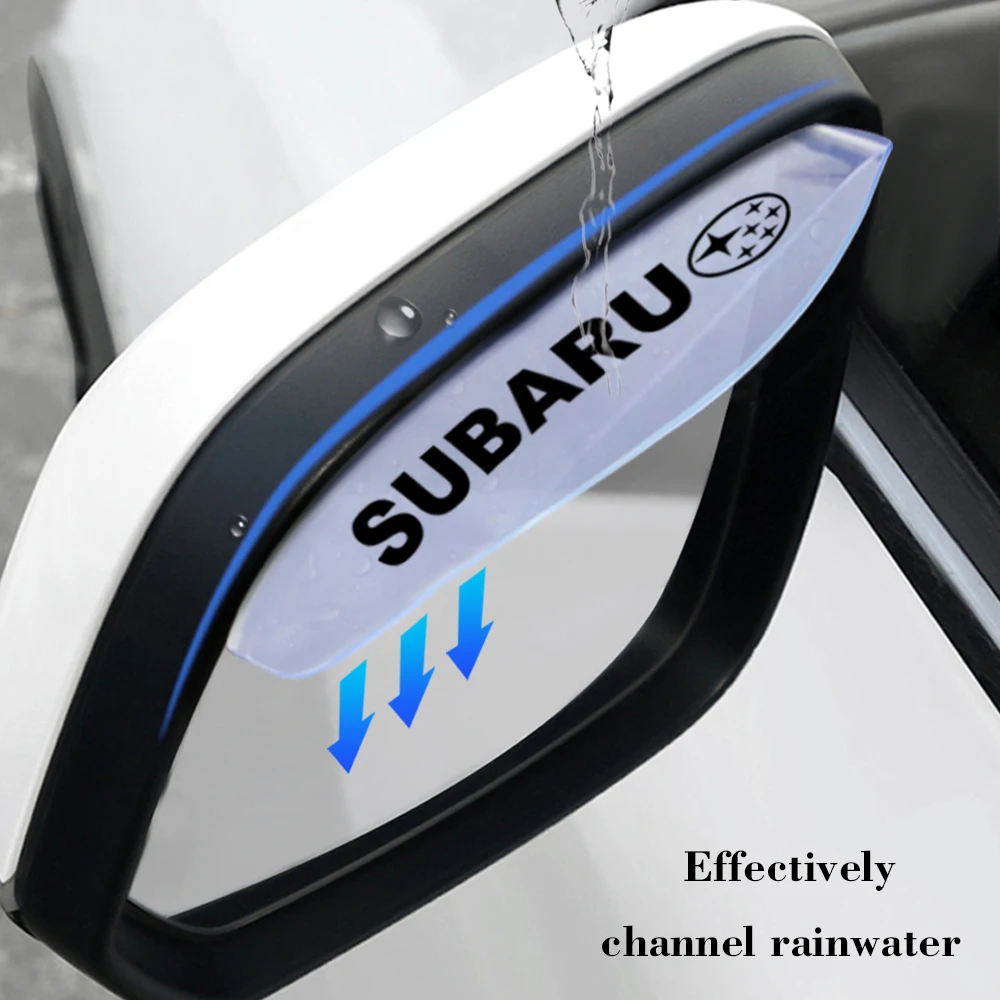 

2Pcs Car Rearview Mirror Rainproof Eyebrow Rain Cover Flexible PVC Rain Blade For Subaru Impreza Forester Tribeca XV BRZ Forest