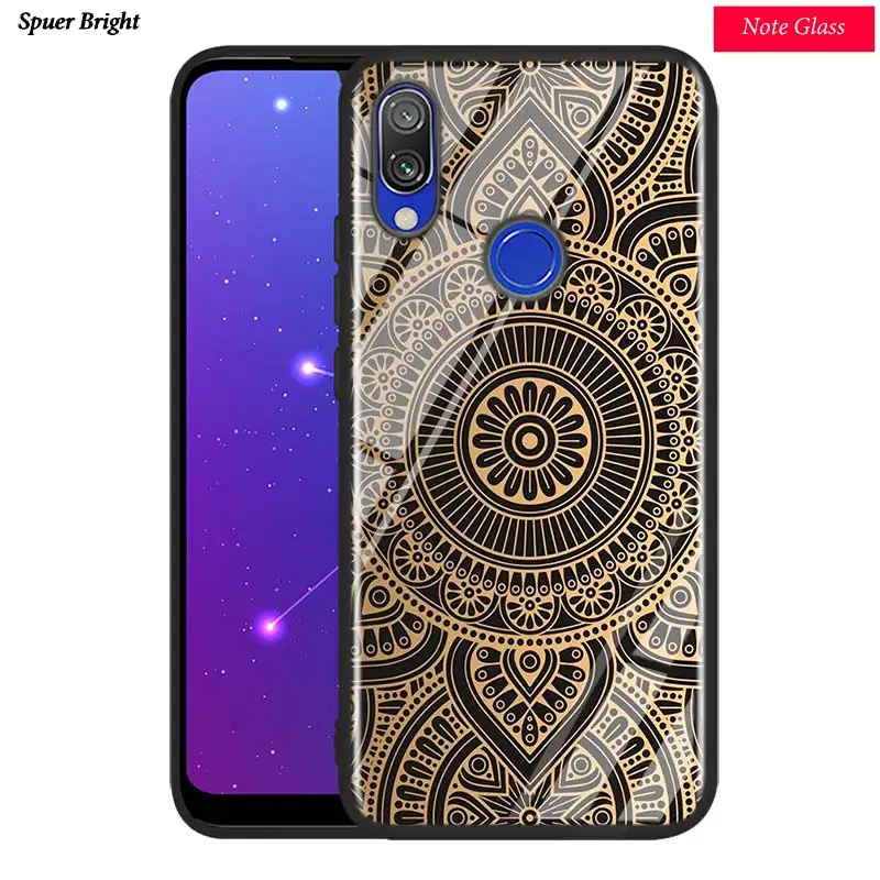 Черная глянцевая крышка Мандала йоги для Xiaomi Redmi Примечание 8 7 6 5 4X4 K20 Pro 7A 6A 6 S2 5A плюс Чехол для телефона