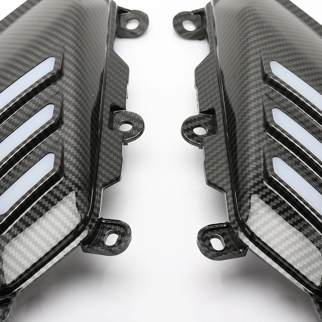 Motorcycle Rear Side Guard Cover Cap with LED Light Trim For Yamaha Nmax 155