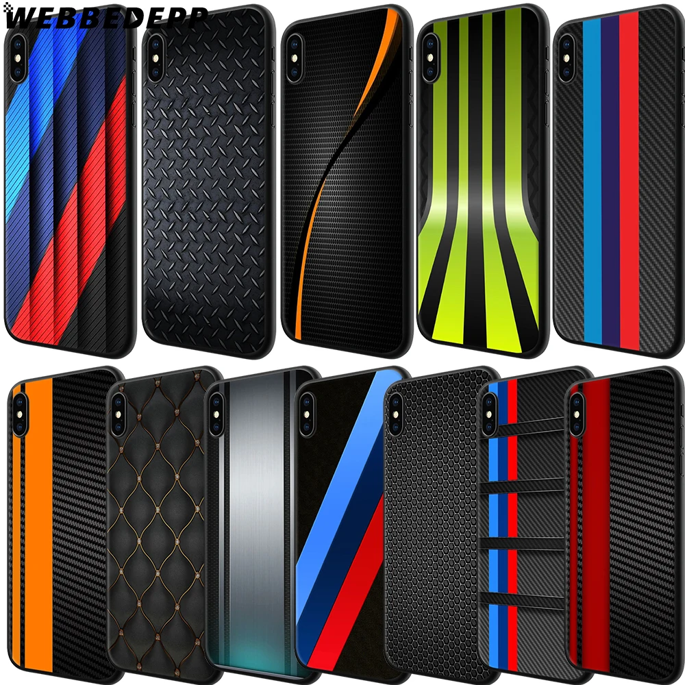 Best WEBBEDEPP Car carbon fiber simple Soft TPU Case Cover for Apple iPhone 6 6S 7 8 Plus 5 5S SE X XS 11 Pro MAX XR