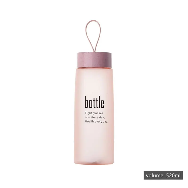 Pink Upspirit, 520 мл, матовая пластиковая бутылка для воды, большая емкость, чайник для питья, портативный, для спорта на открытом воздухе, путешествия, шейкер для протеина, посуда для напитков - Цвет: Pink