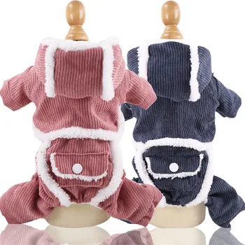 

Four-legged Dog Clothes Winter Double Padded Thicken Dog Jacket Corduroy Cotton Bulldog Cloth for Medium Large Dogs Cats pet XXL