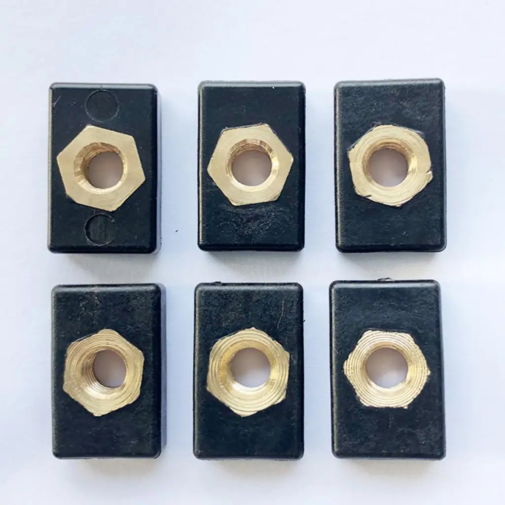 6pcs M6 Copper Nut Nutsert Nylon Hardware for Kayak Boat Mariner Trail Rail 6pcs M6 Copper Nut Nutsert Nylon Hardware for Kayak Boat Mariner Trail Rail