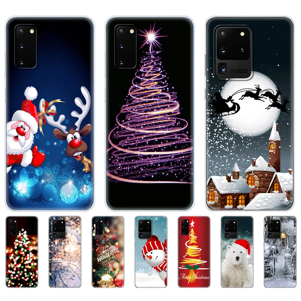 Per Samsung Galaxy S20 Custodia Galaxy S20 Plus Cover Per Samsung Galaxy S20 Ultra S 20 + Custodia Inverno Neve Natale Felice Anno Nuovo