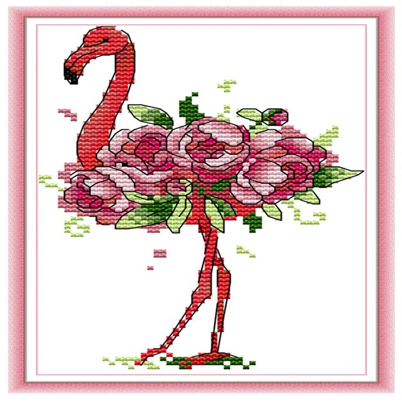 Красивый Фламинго Набор для вышивки крестом Животные узоры Счетный DMC Печать холст вышивка крестиком рукоделие Вышивка Сделай Сам ручная работа