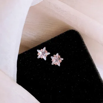 

New fashion contracted fine Cubic Zirconia Star Modelling design earrings 2020 small sweet shiny Women Stud earrings Jewelry