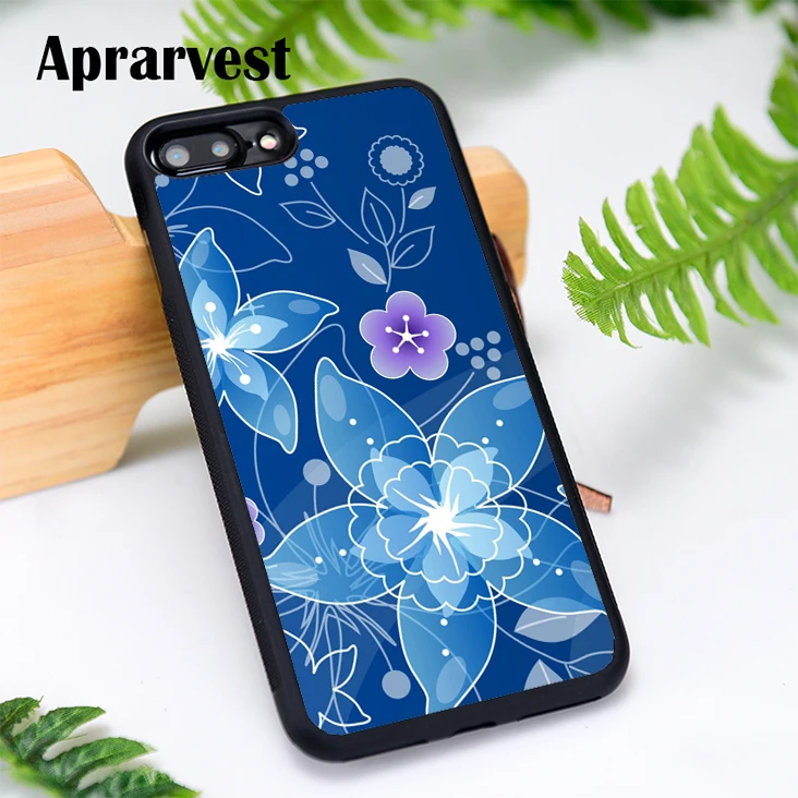 Aprarvest силиконовый чехол для телефона iPhone 6 6S 7 8 Plus 5 5S SE X XS MAX XR синий Dreamy цветы |
