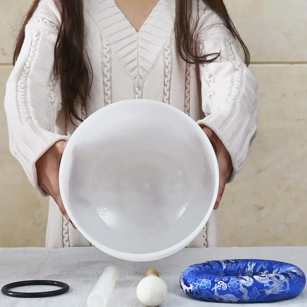 

Diaezor 10 Inch C/D/E/F/G/A/B Chakra Frosted Crystal Singing Bowl with 4 pcs accessories