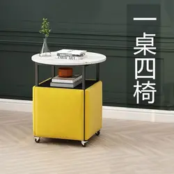 Petite Table basse à côté du canapé, tabouret rubik's Cube multifonctionnel, Table à thé ronde de luxe légère, Table basse mobile 