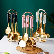 Ensemble d'ustensiles de cuisine, 6/7 pièces, Style nordique, luxe, poignée en céramique en acier inoxydable, ustensiles de cuisine, accessoires
