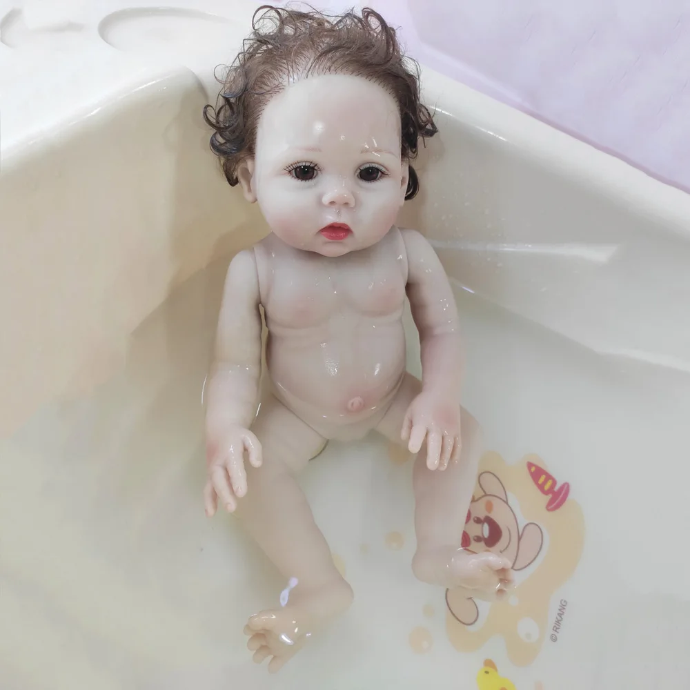 Полностью мягкие силиконовые куклы Reborn Baby, 18 дюймов, 48 см, милые игрушки для ванной, детские игрушки, Bebe Infant, милые игрушки для новорожденных Boneca, детский подарок на день рождения