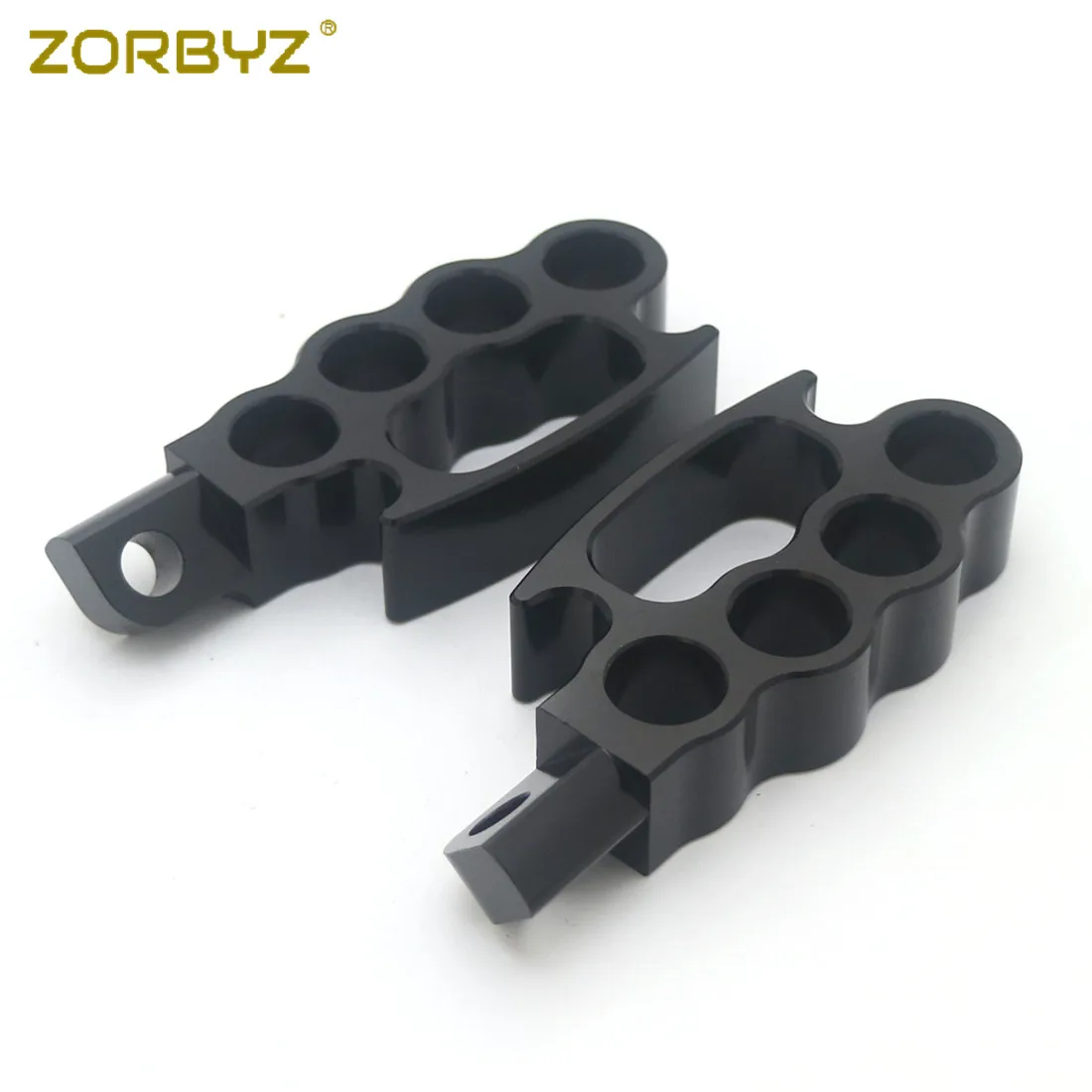 ZORBYZ черный/хром Летающий костяшки опорные подножки на заказ педаль для Harley V-Rod Sportster XL Dyna Softail