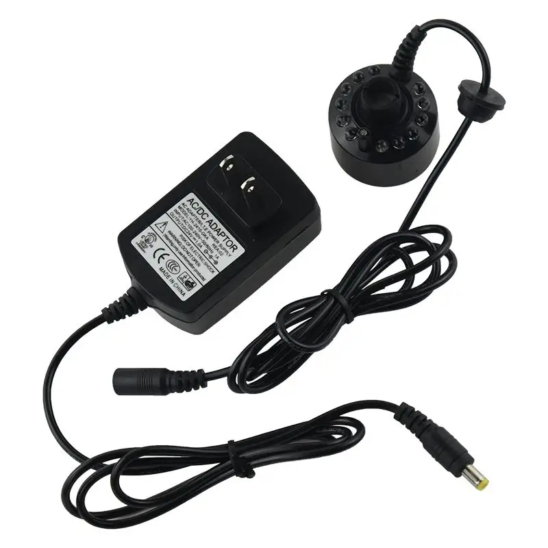 12 Светодиодный светильник для фонтана Mister Foggers с адаптером переменного тока автоматически изменяет цвет(черный