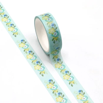 

NEW Yellow and Green Flowers Washi Tape Planner Scrapbooking Cute Cinta Adhesiva Decorativa Masking Tape Japanese Stationery