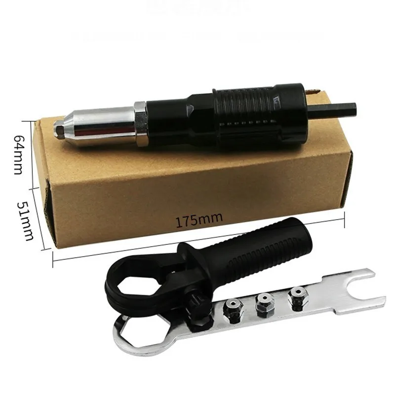 LAMEZIA Electricity Pull Rivet Conversion Nut Insert Riveting Adapter Gun Set Hand Drill Riveter Nail Power Tool Accessory