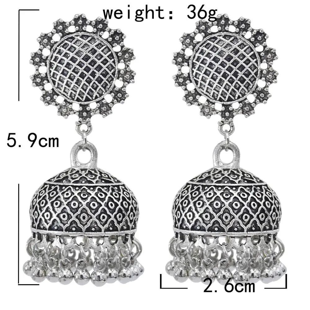 Афган Индия Jhumka цветок заявление серьги золото кисточкой падение Pendientes Oorbellen