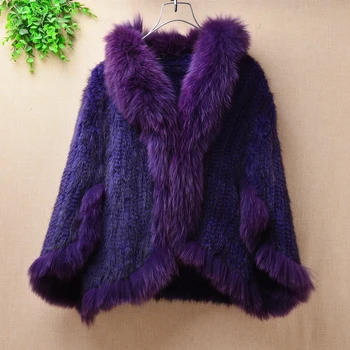 

Elegant women ladies fashion thick warm top coat swing plush mink cashemere knitted sweaters cope cloak mantle winter clothing