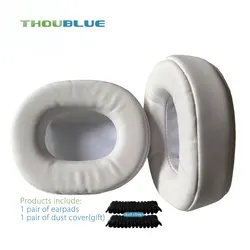 Premium Replacement Memory Foam Earpads - Enhanced Comfort Ear Pads by THOUBLUE (1White Leather)