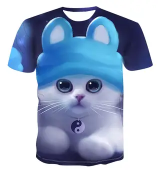 

Summer 2020 grand bid, Shanda T-shirt 3D printing animal neck round sleeve short sleeve comfortable t-shirt loose men and women