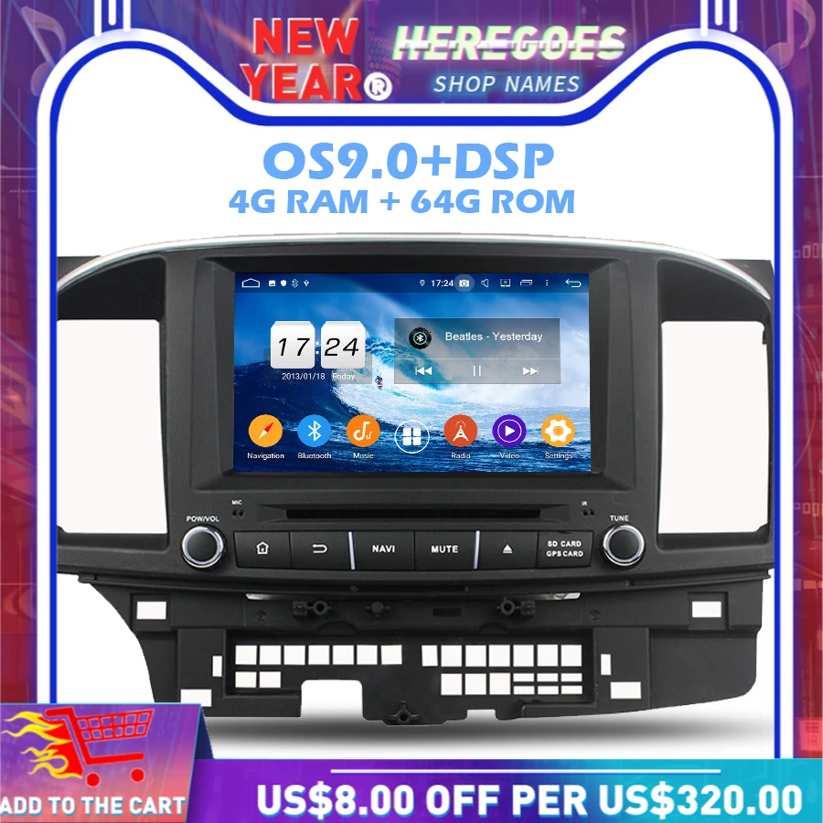 1280*720 DSP IPS Android 9 0 64 ГБ 4 ОЗУ 8 ядер автомобильный DVD плеер GPS карта RDS радио Wi Fi Bluetooth