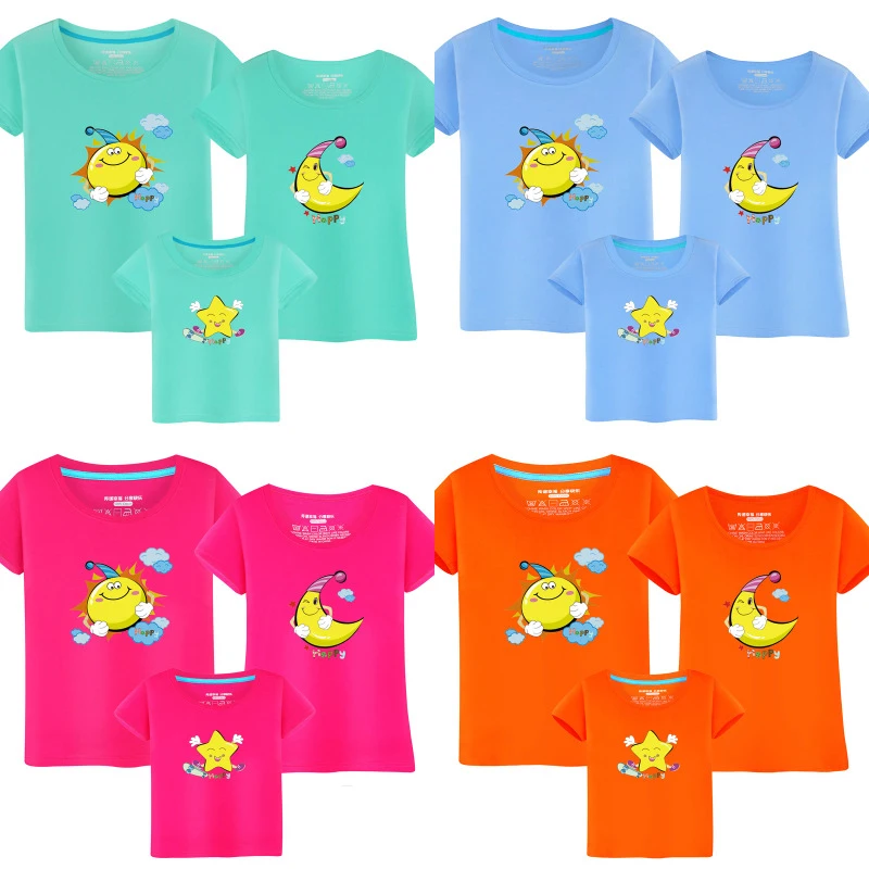 Family T-shirt Father Mother Son and Daughter Clothes family matching outfits Kids Clothes Family Cotton t shirt family