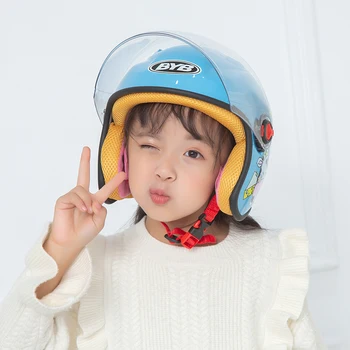 

Kids Bicycle Helmet Transparent Lens Glass Half Face Protective Cover On For 2~8 Years Old Cute Cartoon Bike Helmet Cover C4