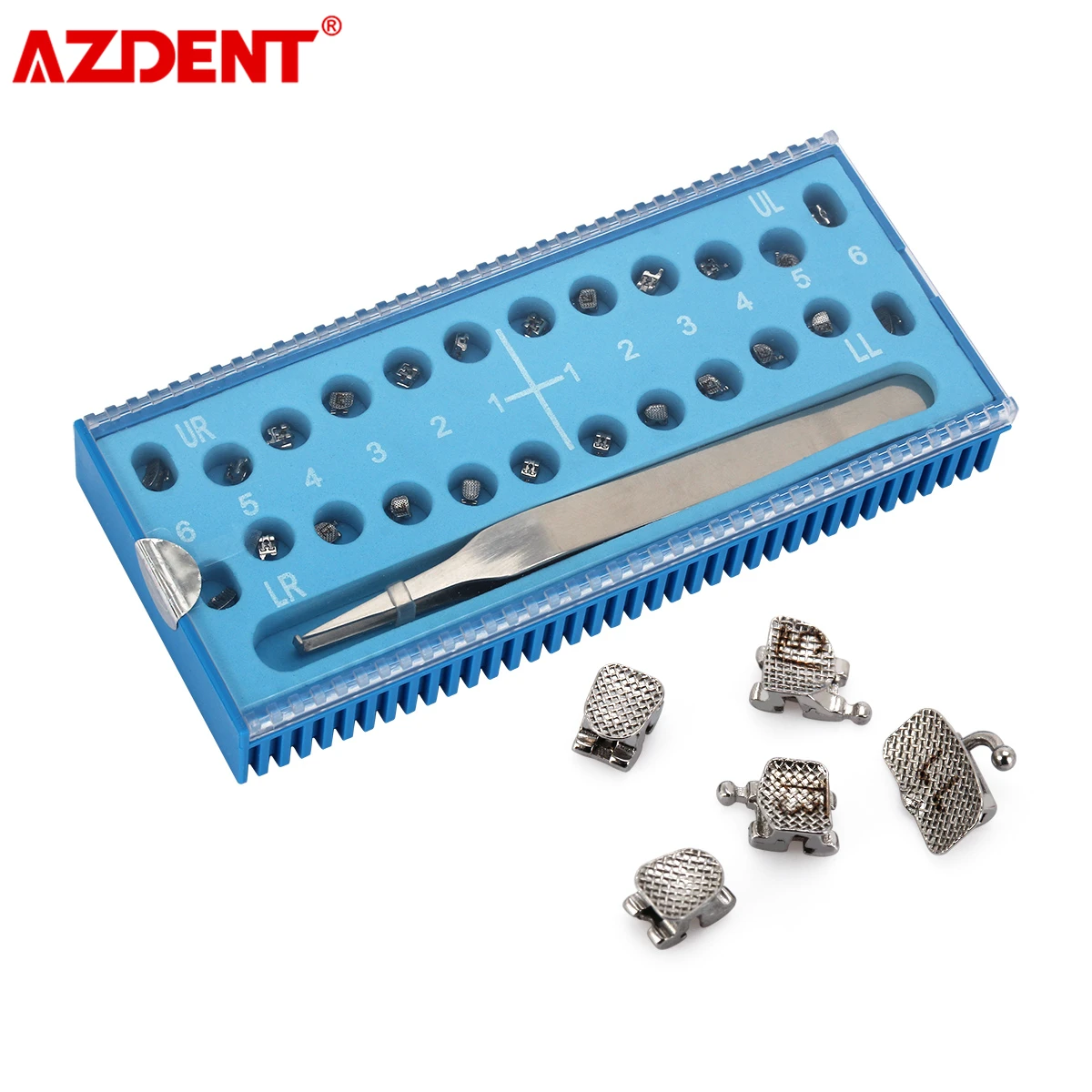 

AZDENT Dental Bracket Passive Self Ligating Orthodontic Braces Roth.022 Hooks 345 with 1st Molar Buccal Tube