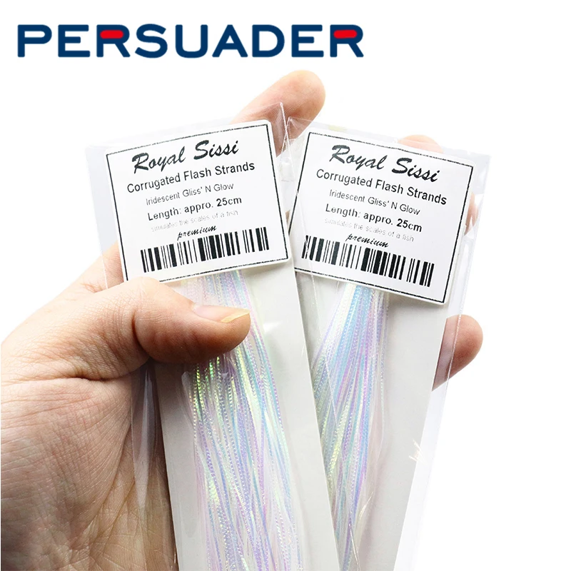 

Persuader 1pack Gliss' N Glow corrugated flash strands fly fishing lure decorative fly tying materials simulates fish scales