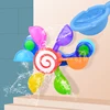 Baby Bath Toys Colorful Waterwheel Bathing Sucker Bathtub Water Spray Play Set Shower Sprinkler Toy For Kids Toddler Children 1