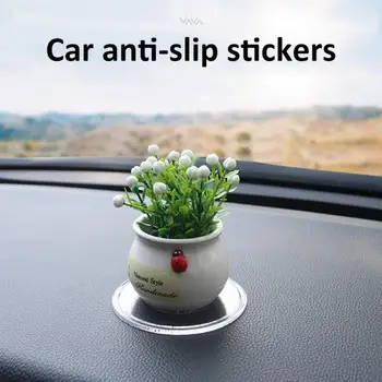 

Car Accessories Gadgets Universal Round Transparent Pu Mat Anti Slip MatAutomobile Mat Mobile Phone Mat Holder Mount Magic Pad