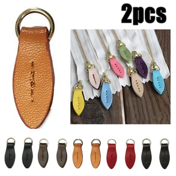 

2Pcs Zipper Pullers Leaf Design Vintage PU Leather Zipper Pull Tag Pullers For Bags DIY Decor High Quality