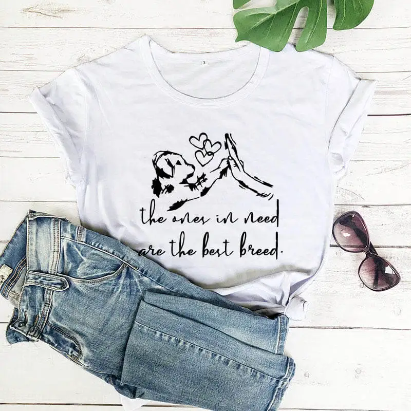 Футболка с животным из 100% хлопка надписью the need are best breed Новое поступление