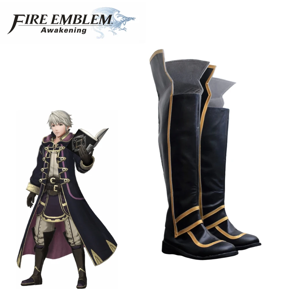 Женская обувь для костюмированной вечеринки в стиле Робин черного цвета с огненной эмблемой «Пробуждение»; ботинки на Хэллоуин; карнавальный костюм; аксессуары для костюмированной вечеринки