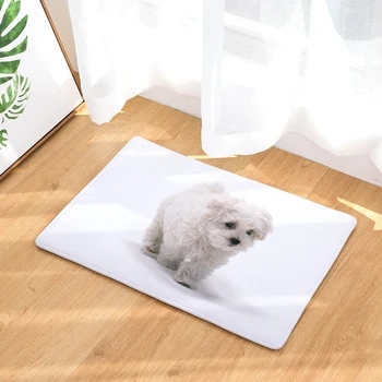 

Animal Print Flannel Entrance Doormat Dog Pattern Home Decor Kitchen Carpet Rectangle Decorative Anti Slip Bathroom Indoor Rugs